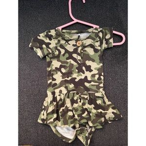 Posh Peanut army Twirl dress 0-3months